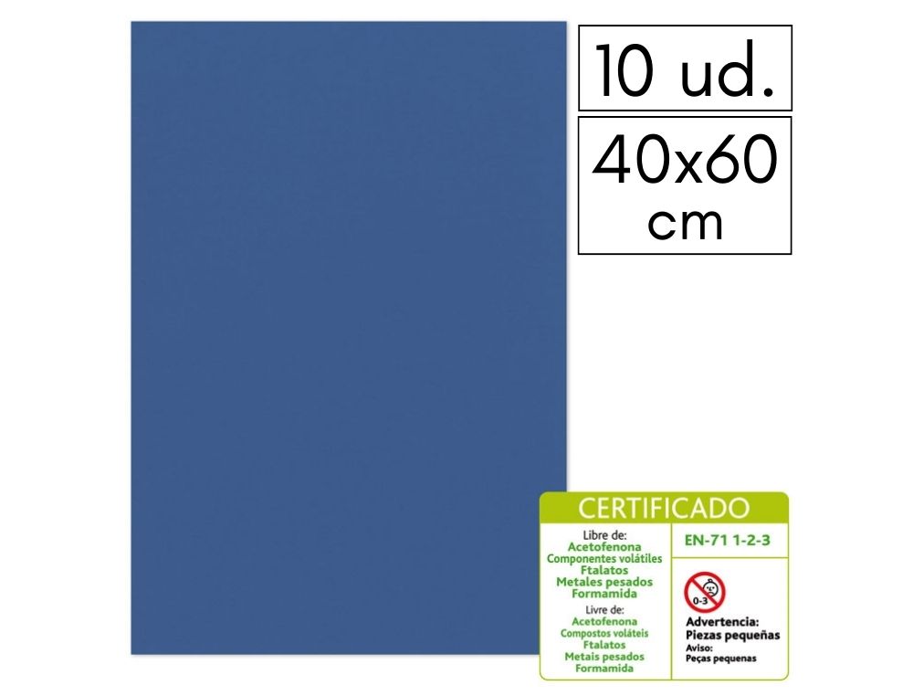 LMINA GOMA EVA LISA 40 X 60 CM 2 MM AZUL MARINO