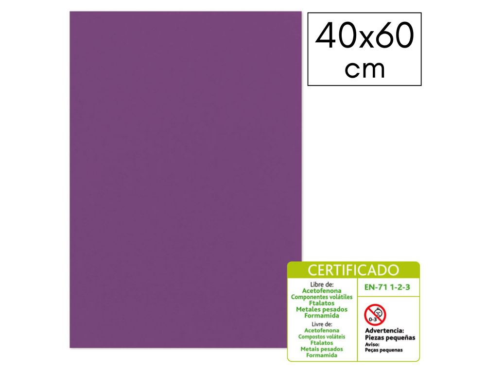 LMINA GOMA EVA LISA 40 X 60 CM 2 MM VIOLETA