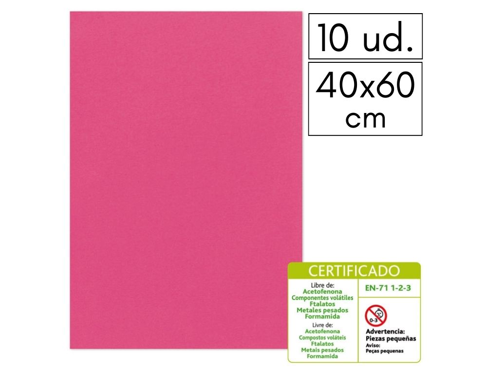 LMINA GOMA EVA LISA 40 X 60 CM 2 MM FUCSIA