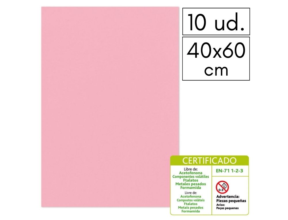 LMINA GOMA EVA LISA 40 X 60 CM 2 MM ROSA
