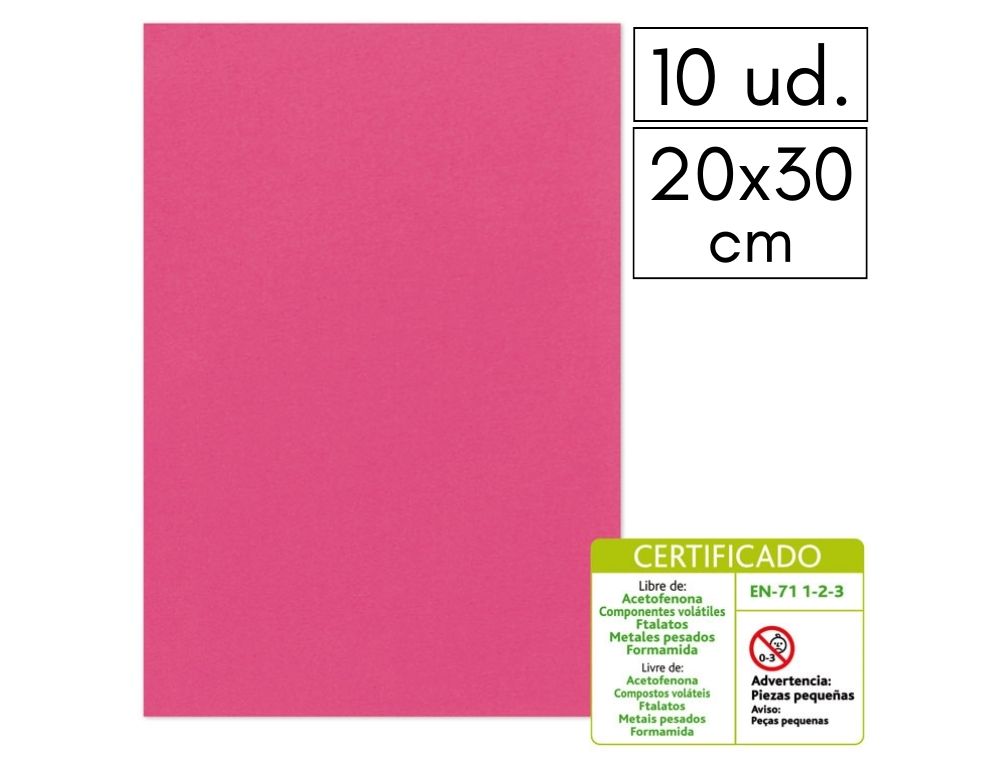 LMINA GOMA EVA LISA 20 X 30 CM 2 MM FUCSIA