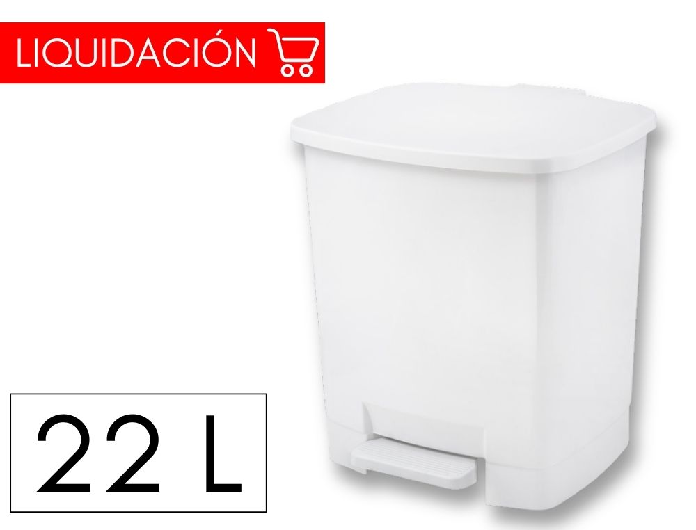 PAPELERA BLANCA CON PEDAL CAPACIDAD 22LT. 