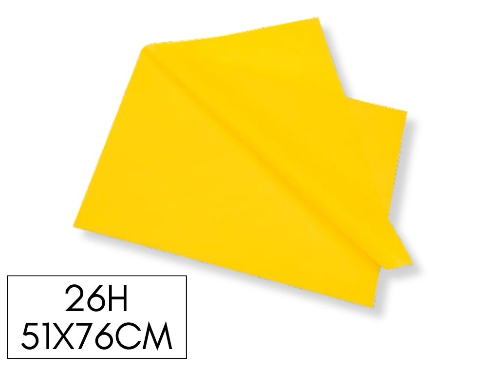 PACK DE 26H PAPEL SEDA COLOR AMARILLO