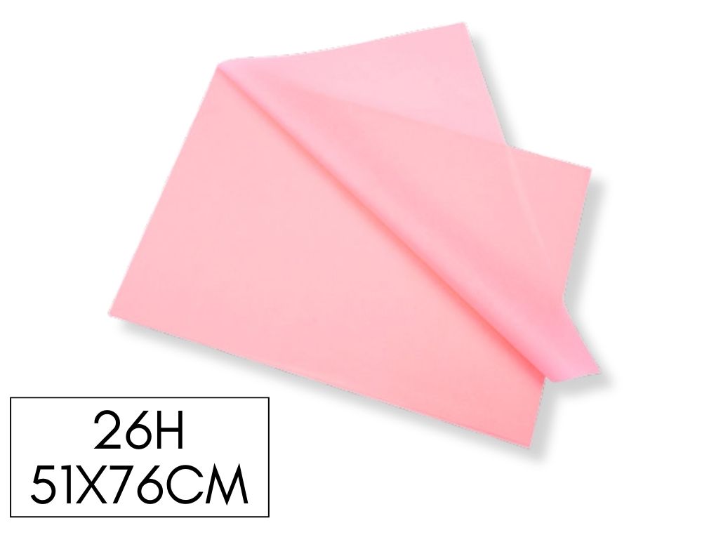 PACK DE 26H PAPEL SEDA COLOR ROSA