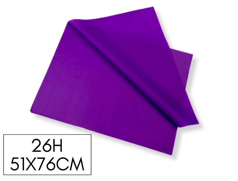 PACK DE 26H PAPEL SEDA COLOR MORADO