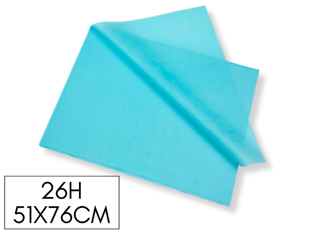 PACK DE 26H PAPEL SEDA COLOR AZUL CLARO