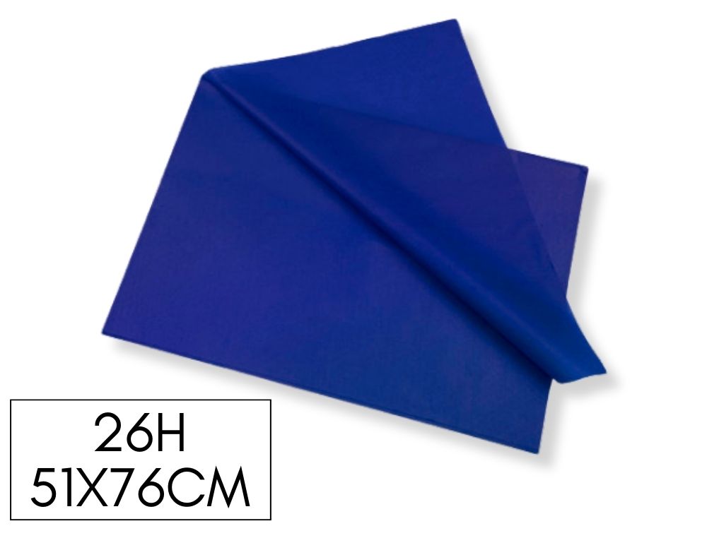 PACK DE 26H PAPEL SEDA COLOR AZUL OSCURO