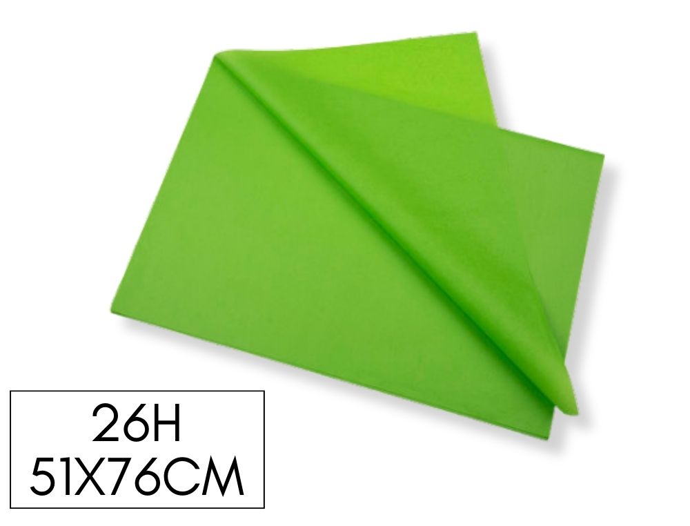 PACK DE 26H PAPEL SEDA COLOR VERDE