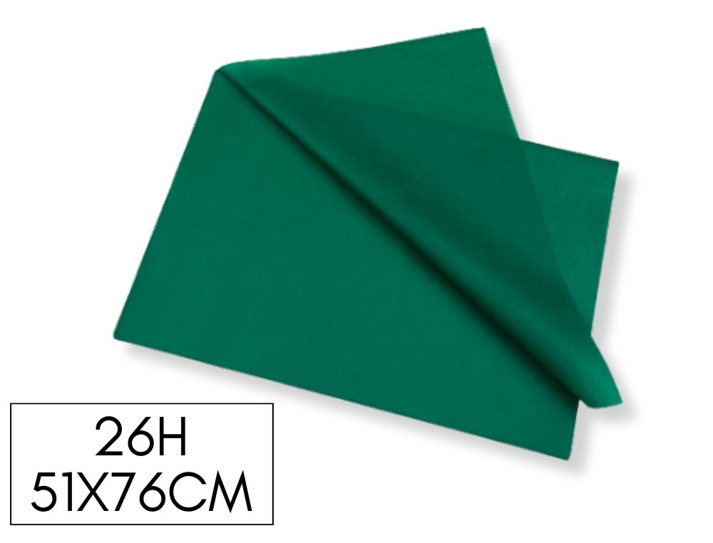 PACK DE 26H PAPEL SEDA COLOR VERDE OSCURO
