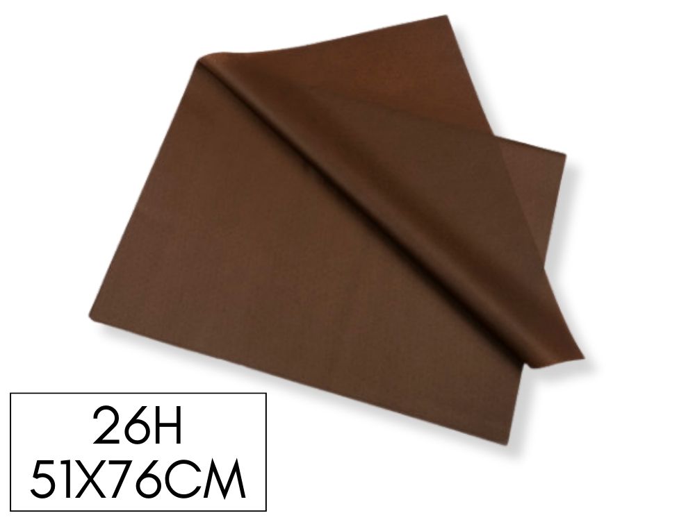 PACK DE 26H PAPEL SEDA COLOR MARRON OSCURO