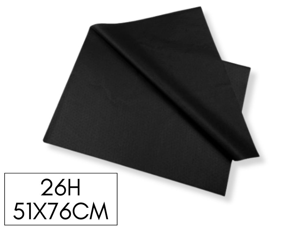 PACK DE 26H PAPEL SEDA COLOR NEGRO