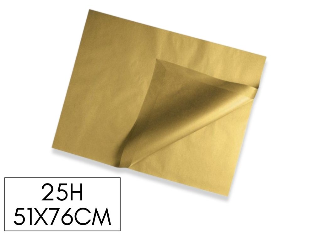 PACK DE 25H PAPEL SEDA COLOR ORO
