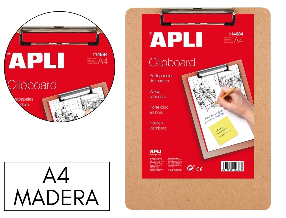 CLIPBOARD APLI MADERA A4