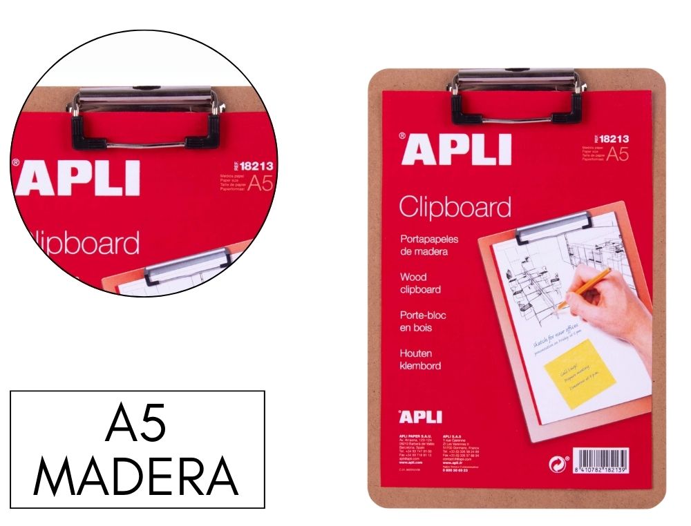CLIPBOARD APLI MADERA A5