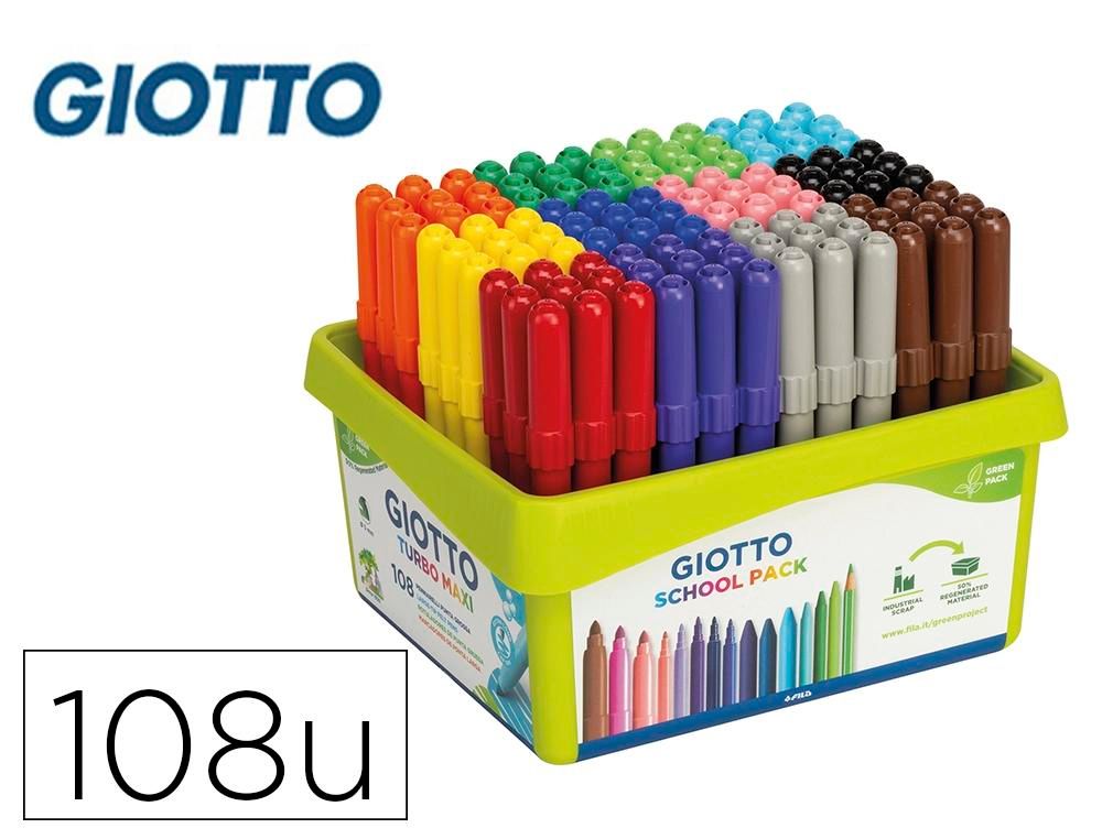 ROTULADOR GIOTTO TURBO MAXI SCHOOL PACK DE 108 UNIDADES 
