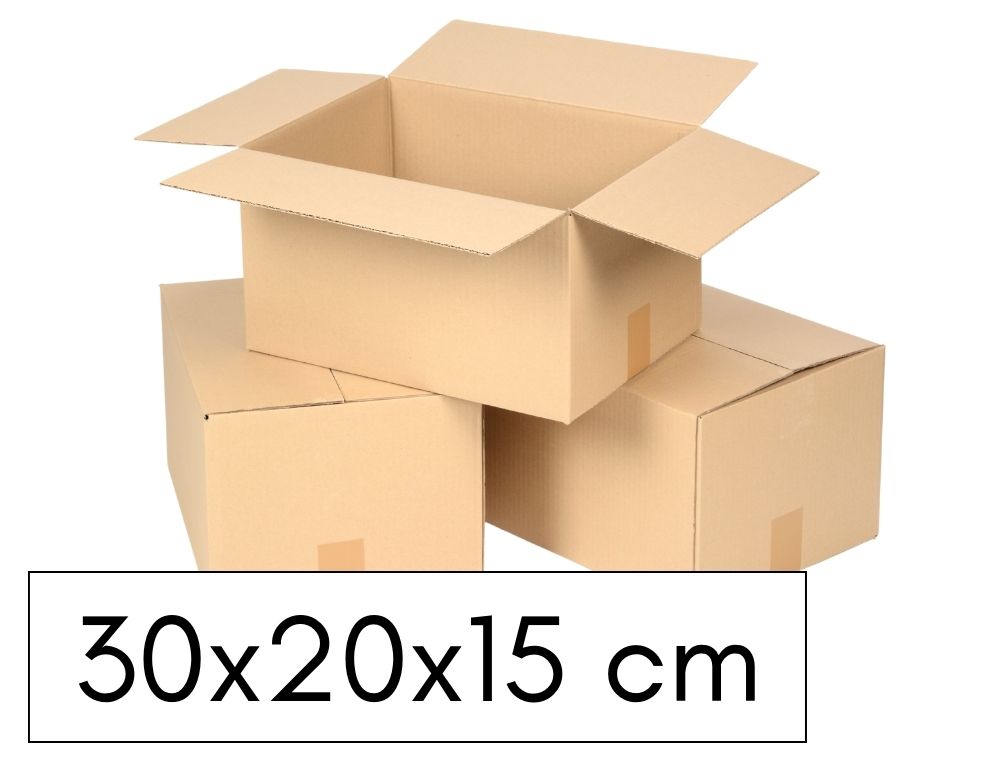 CAJA EMBALAJE 4 SOLAPAS MARRN 30X20X15 CM