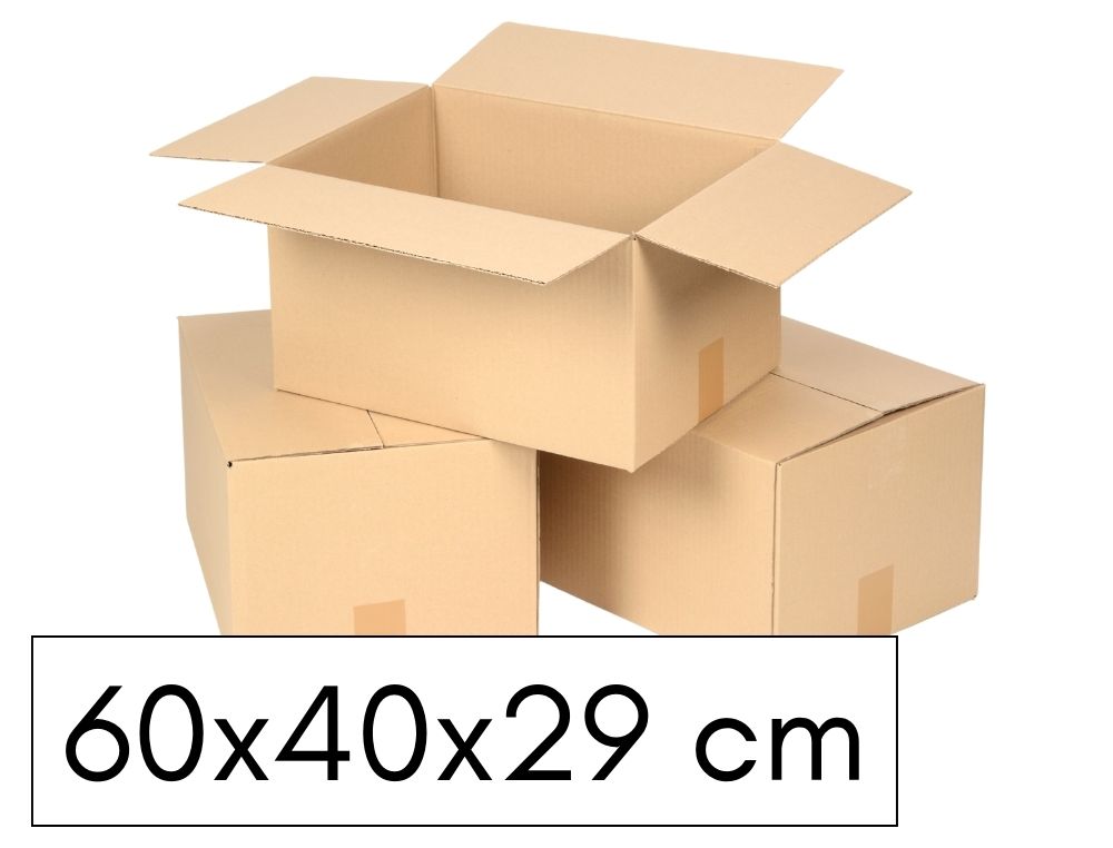 CAJA EMBALAJE 4 SOLAPAS MARRN 60X40X29 CM