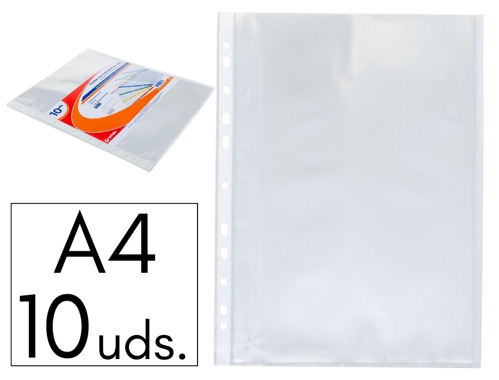 FUNDA GRAFOPLS P.P. A4 INDICADOR BLANCO BOLSA DE 10 FUNDAS