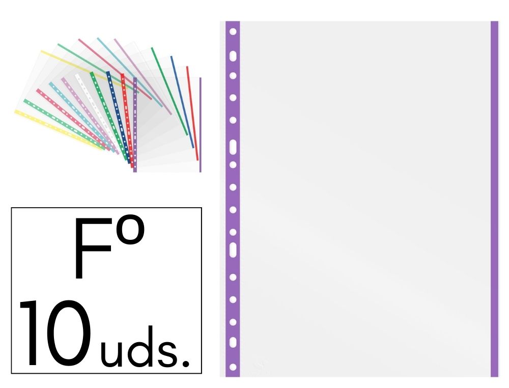 FUNDA GRAFOPLS P.P. F INDICADOR VIOLETA BOLSA DE 10 FUNDAS