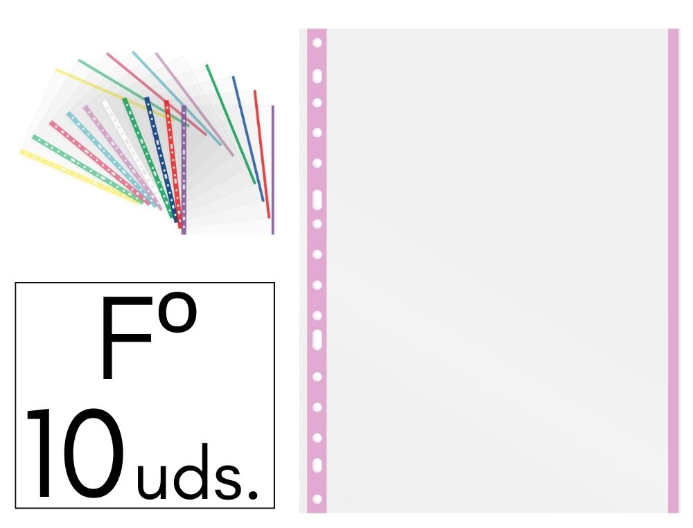 FUNDA GRAFOPLS P.P. F INDICADOR LAVANDA BOLSA DE 10 FUNDAS