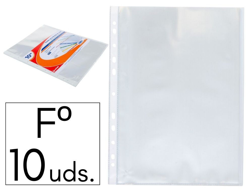 FUNDA GRAFOPLS P.P. F INDICADOR BLANCO BOLSA DE 10 FUNDAS