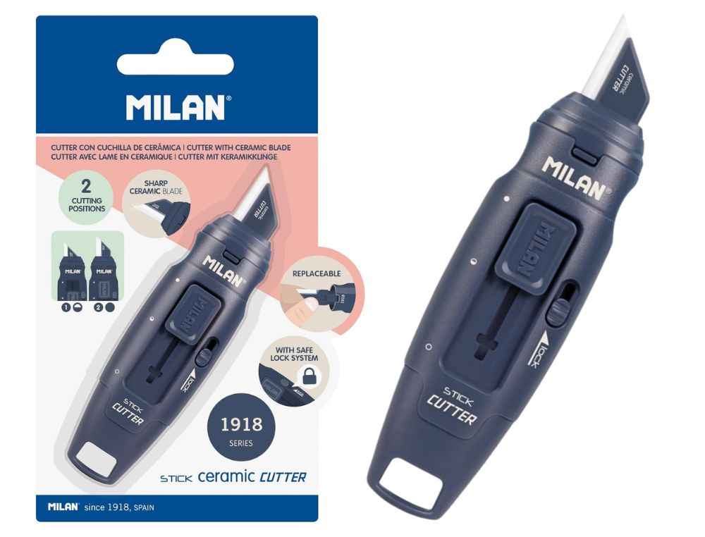 CUTTER MILAN STICK CON HOJA CERMICA AZUL MARINO
