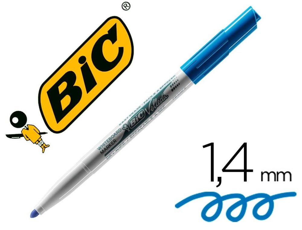 ROTULADOR BIC VELLEDA PARA PIZARRA AZUL PUNTA REDONDA 1,4 MM