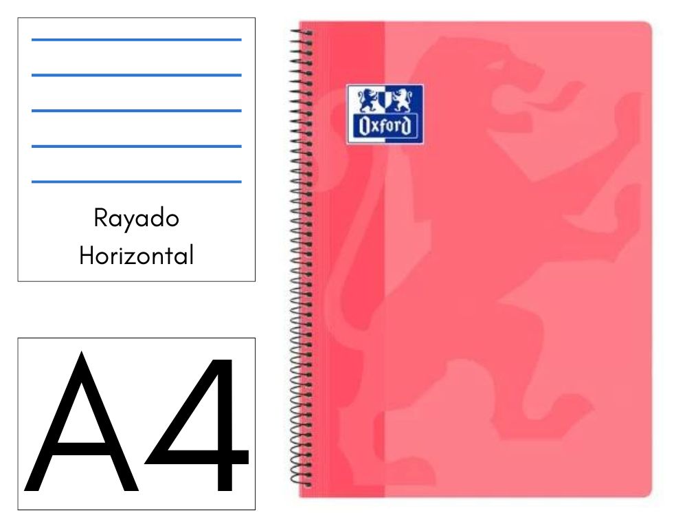 CUADERNO OXFORD EUROPEANBOOK 1 A4 80 HOJAS 90 GRS HORIZONTAL ROSA