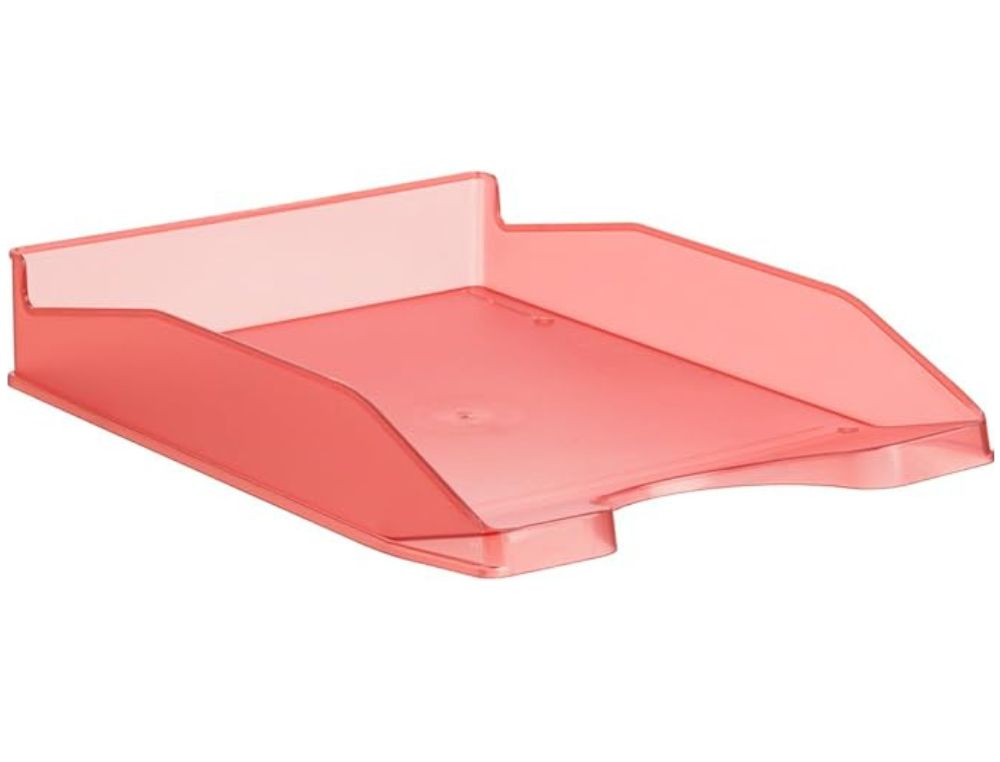 BANDEJA SOBREMESA A. 2.000 MOD. 742 ROJO TRANSLUCIDO 345X255X60 MM