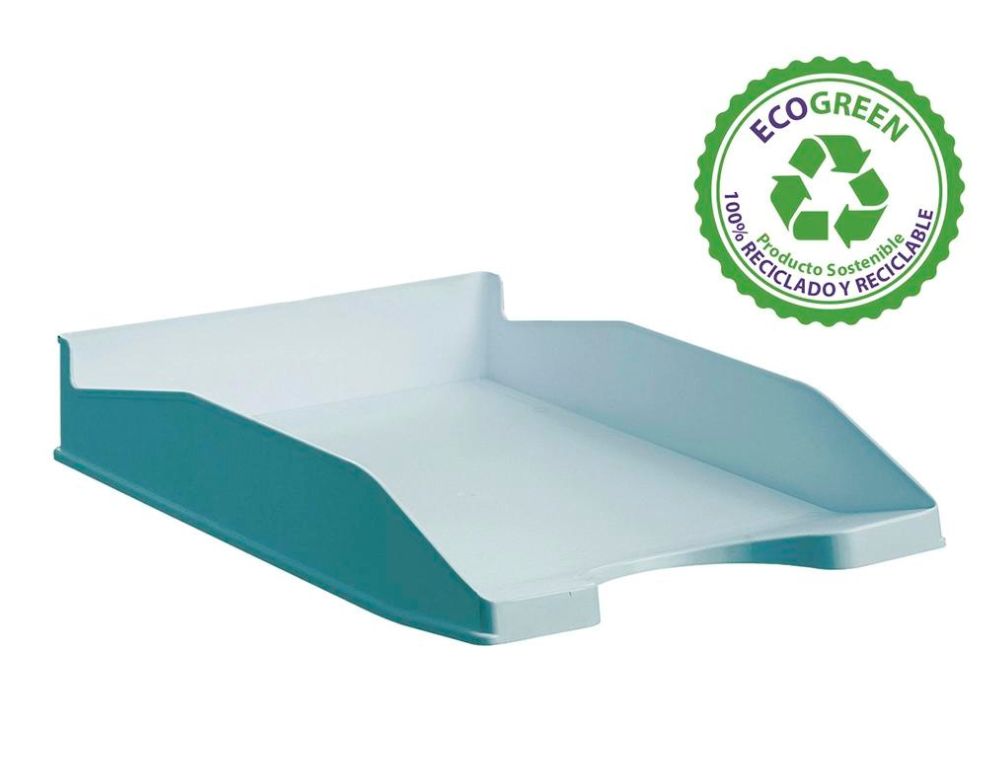 BANDEJA SOBREMESA ARCHIVO 2000 ECOGREEN PLASTICO 100% RECICLADO APILABLE FORMATOS DIN A4 Y FOLIO COLOR AZUL