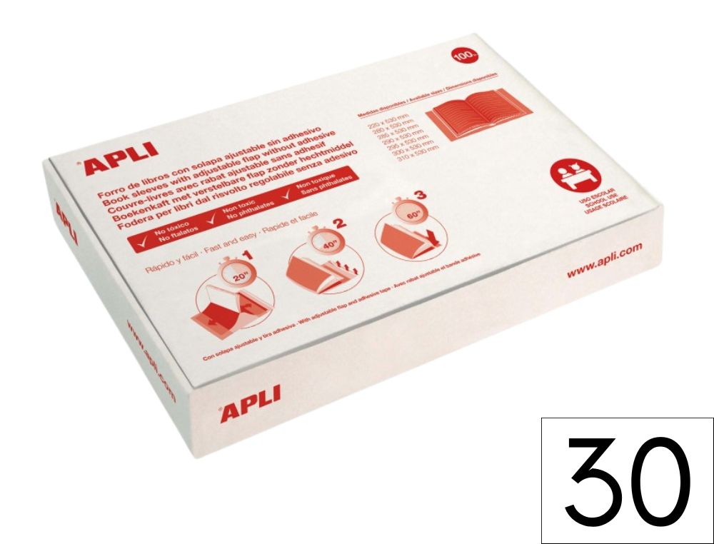 FORRO LIBROS APLI AJUSTABLE 300 X 530 MM. PVC 130 MICRAS (12281)