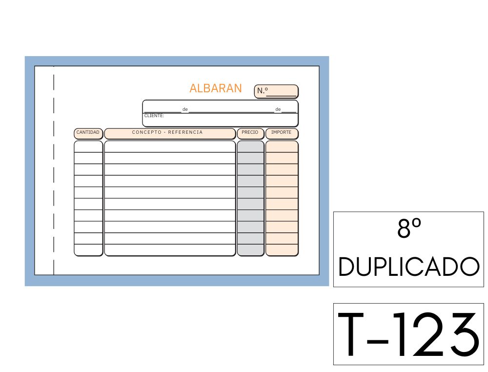 TALONARIO ALBARANES DUPLO AUTOCOPIANTE HORIZONTAL