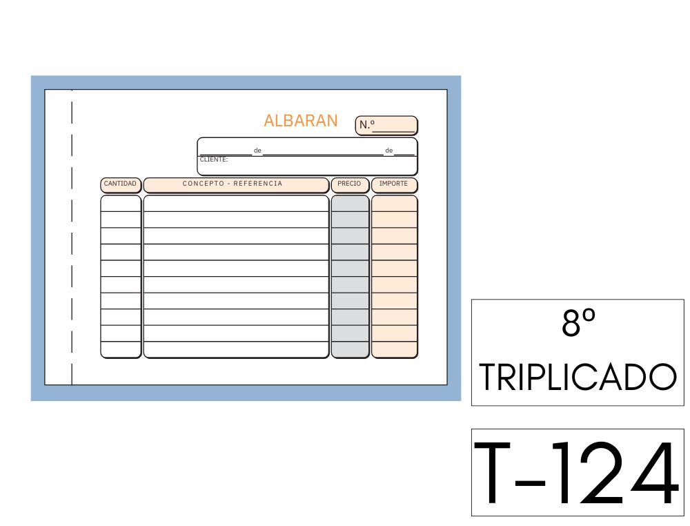 TALONARIOS ALBARANES 8 HORIZONTAL TRIPLE AUTOCOPIATIVO