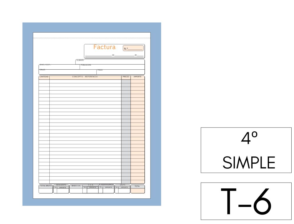 TALONARIO FACTURAS SIMPLE 4