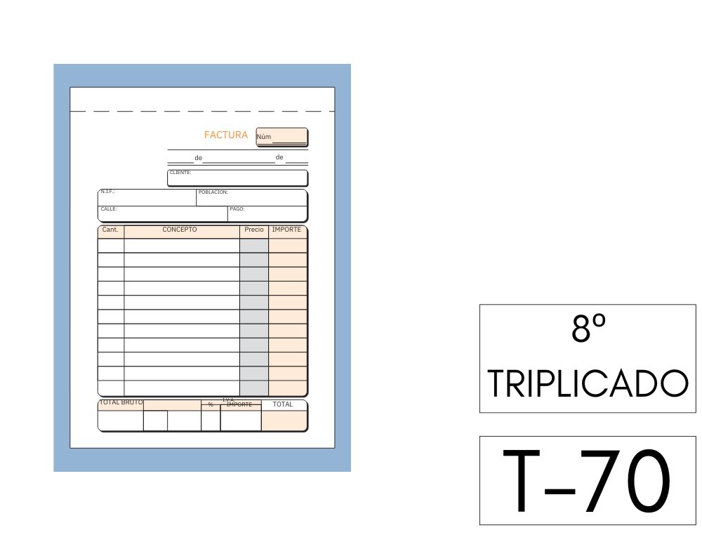 TALONARIO FACTURA 8 TRIPLE AUTOCOPIATIVO
