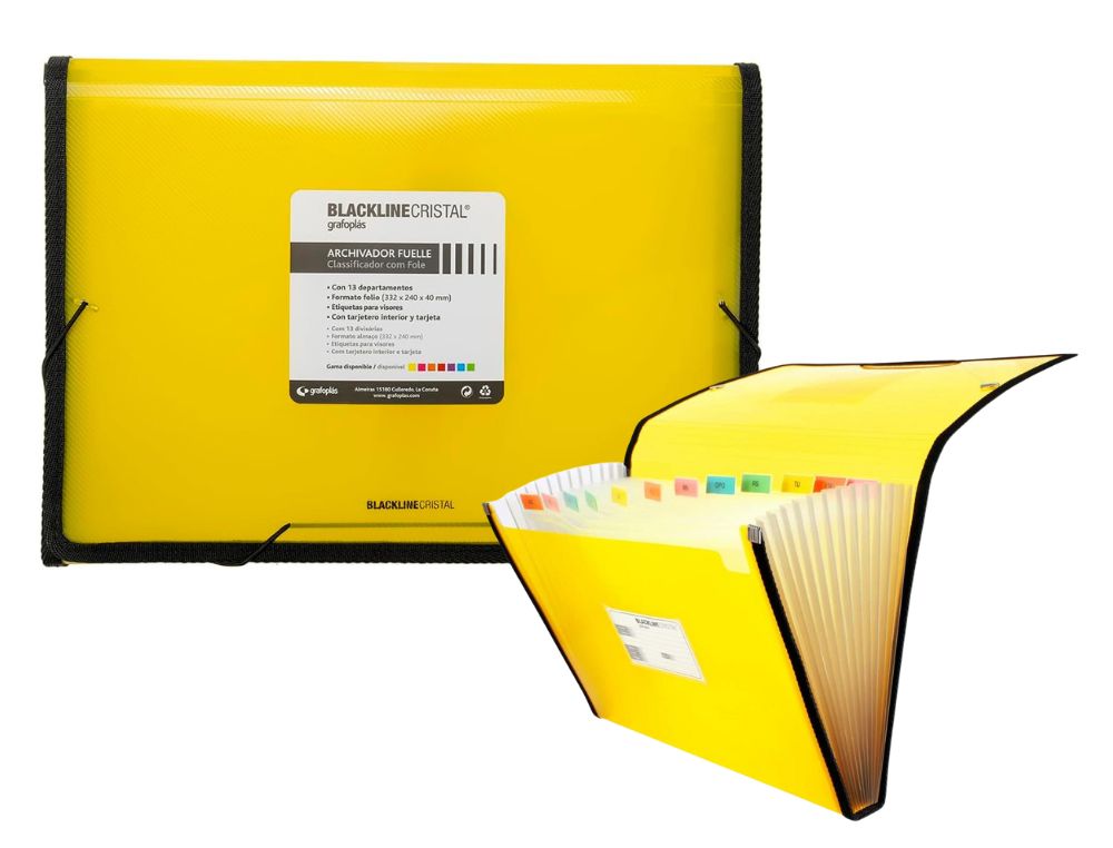 ARCHIVADOR GRAFOPLS BLACKLINE CRISTAL FUELLE 13 DIV. AMARILLO