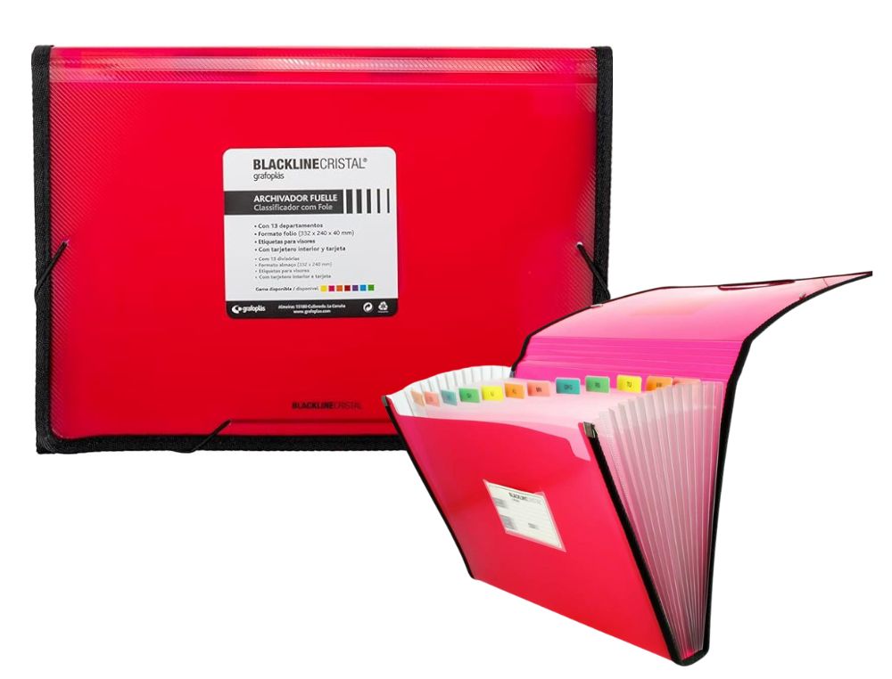 ARCHIVADOR GRAFOPLS BLACKLINE CRISTAL FUELLE 13 DIV. FUCSIA