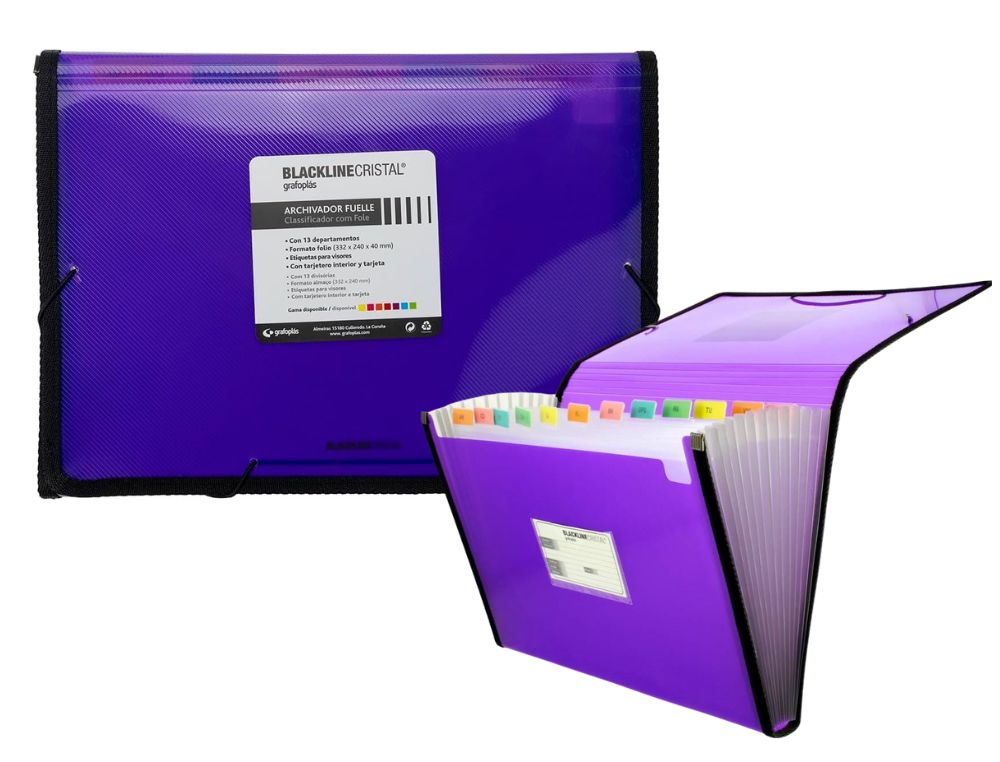 ARCHIVADOR GRAFOPLS BLACKLINE CRISTAL FUELLE 13 DIV. VIOLETA 