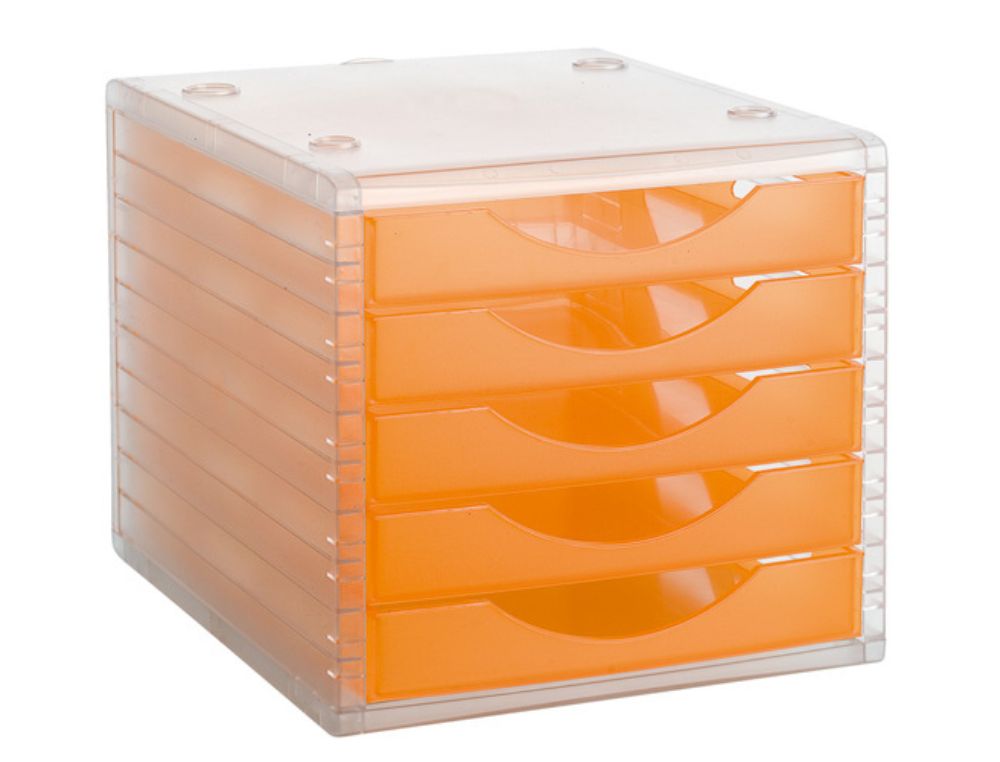 MDULO A. 2000 5 CAJONES ARCHIVOTEC TRANSL. NARANJA
