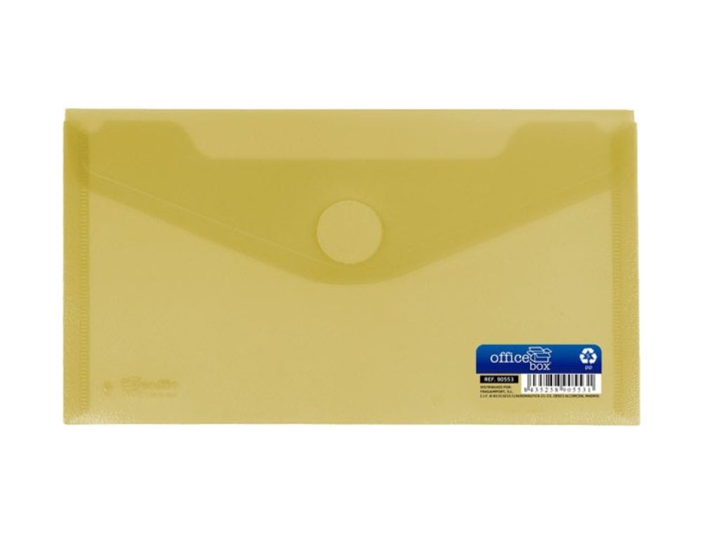 SOBRE O. BOX PLSTICO APAISADO 225X130 MM. APERTURA SUPERIOR V-LOCK AMARILLO