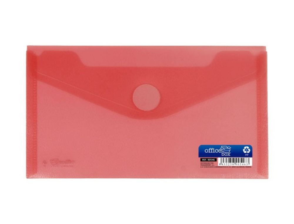SOBRE O. BOX PLSTICO APAISADO 225X130 MM. APERTURA SUPERIOR V-LOCK ROJO