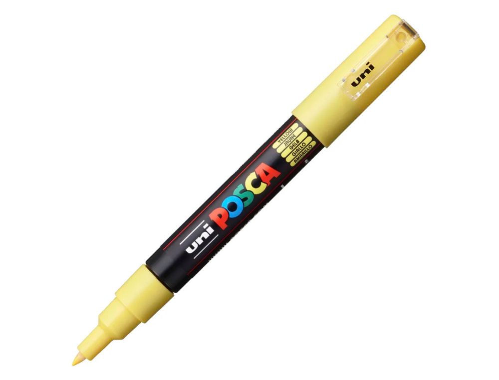 ROTULADOR UNI POSCA PC-1M MARCADOR DE PINTURA PUNTA EXTRAFINA 0,7 - 1 MM AMARILLO