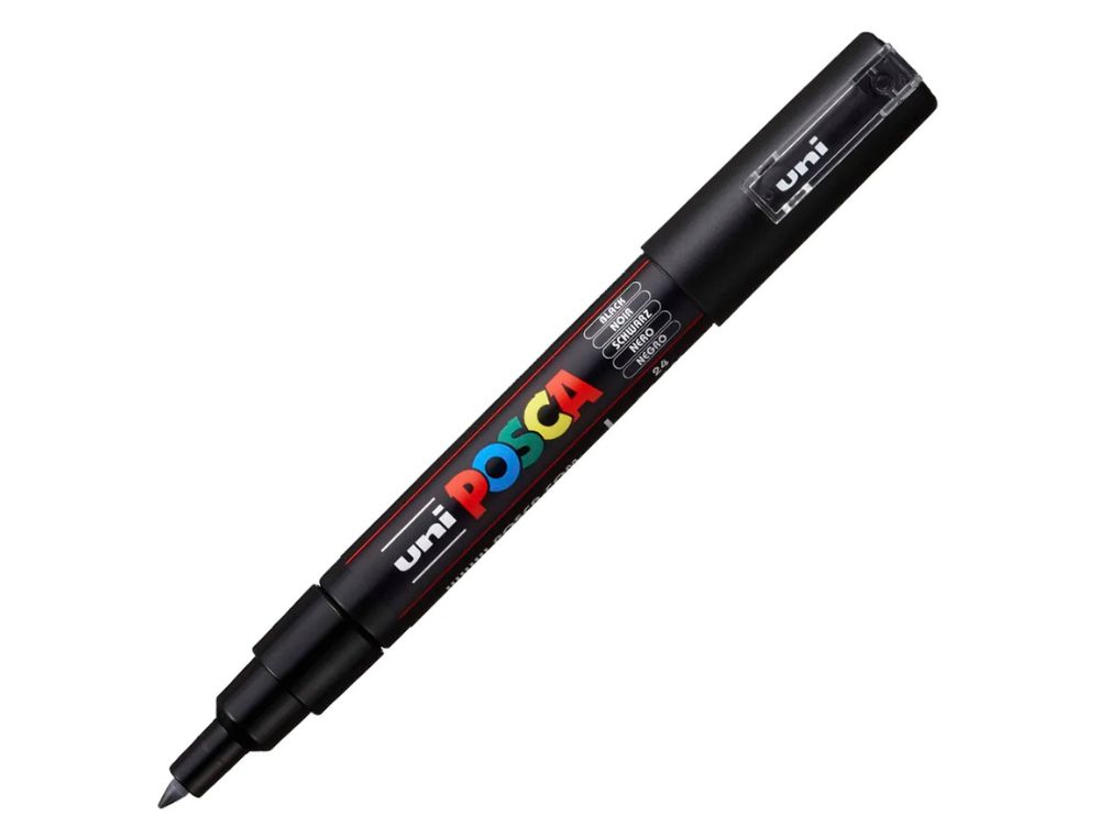 ROTULADOR UNI POSCA PC-1M MARCADOR DE PINTURA PUNTA EXTRAFINA 0,7 - 1 MM  NEGRO