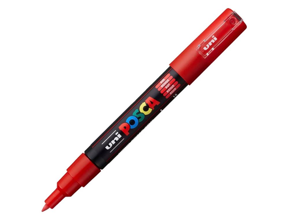 ROTULADOR UNI POSCA PC-1M MARCADOR DE PINTURA PUNTA EXTRAFINA 0,7 - 1 MM  ROJO