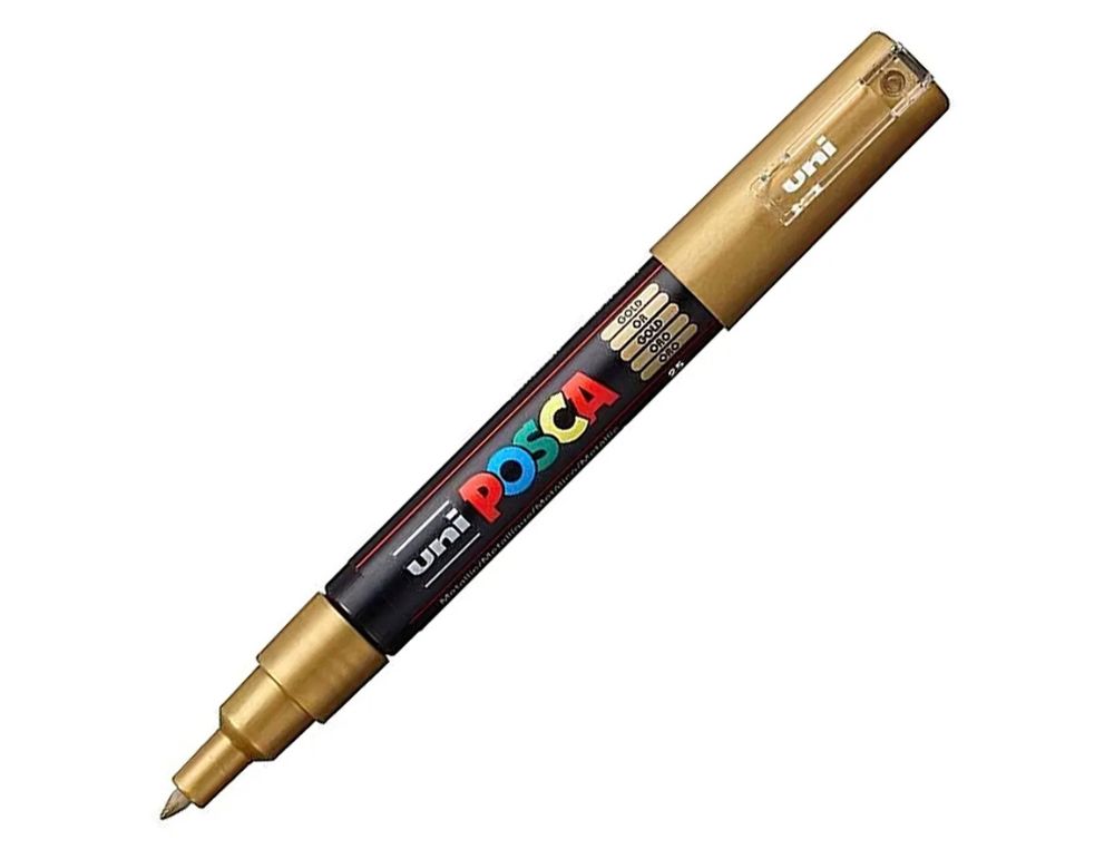 ROTULADOR UNI POSCA PC-1M MARCADOR DE PINTURA PUNTA EXTRAFINA 0,7 - 1 MM  ORO