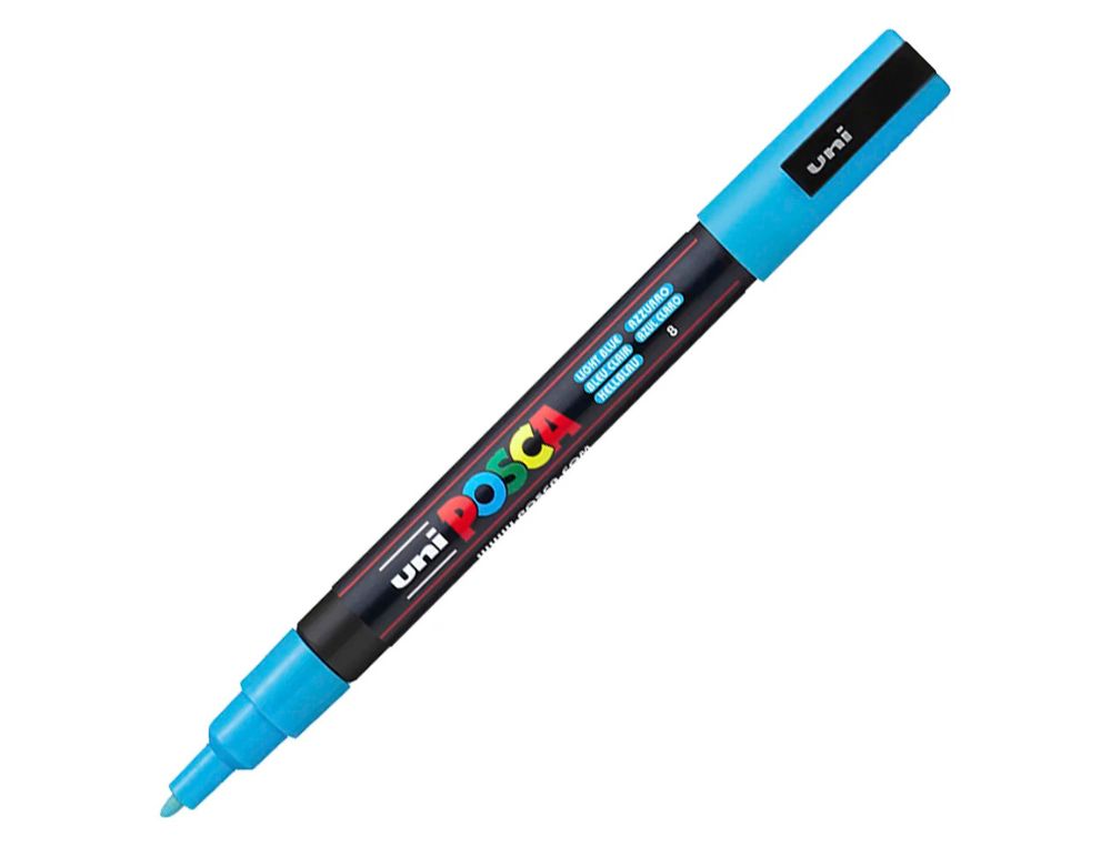 ROTULADOR UNI POSCA PC-3M MARCADOR DE PINTURA PUNTA CONICA 0,9-1,3 MM AZUL