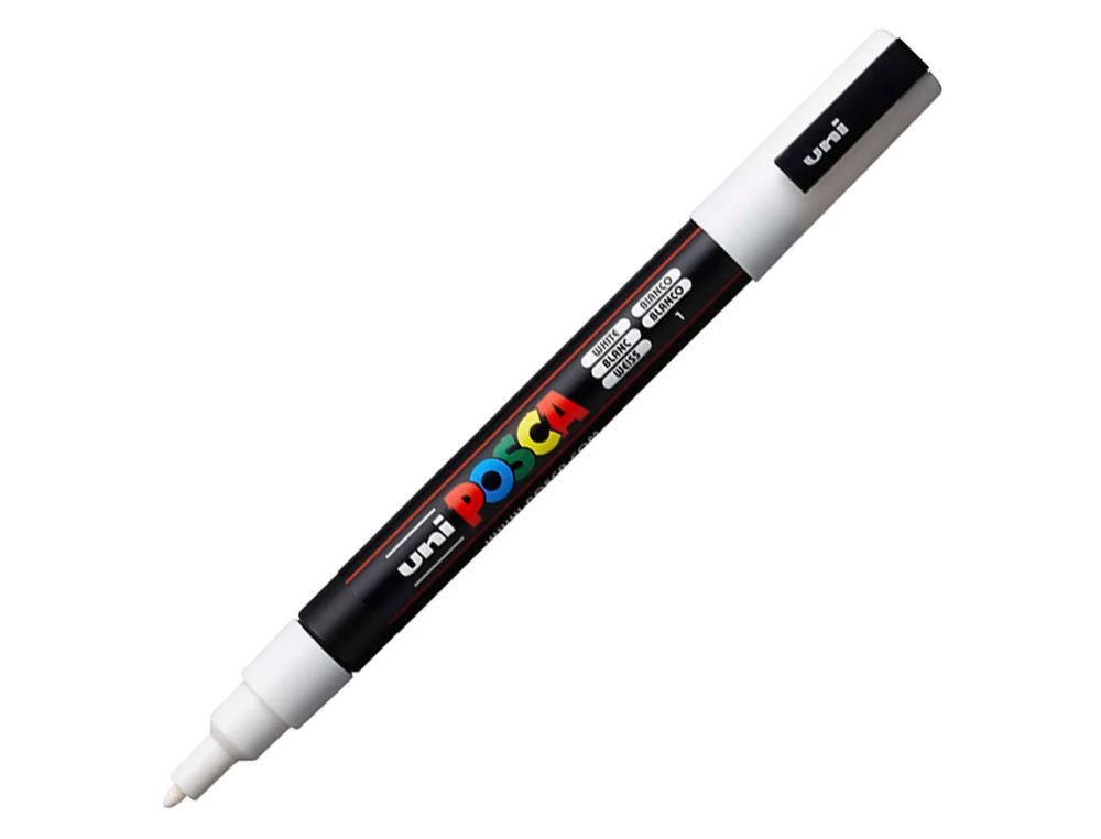 ROTULADOR UNI POSCA PC-3M MARCADOR DE PINTURA PUNTA CONICA 0,9-1,3 MM BLANCO