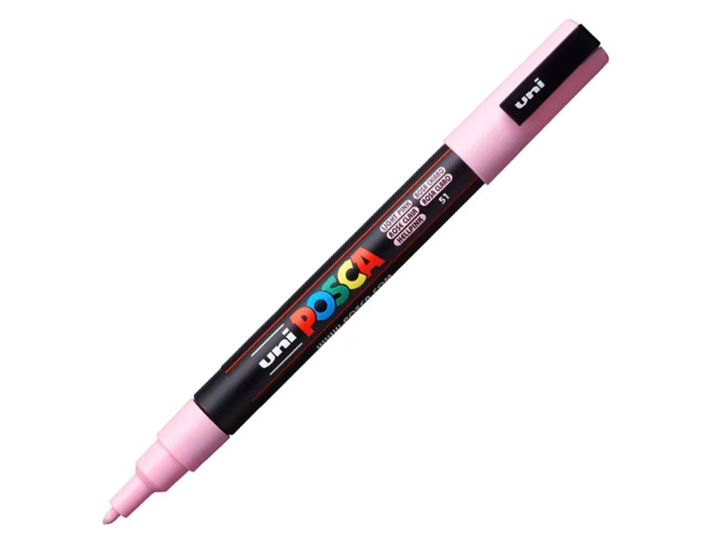 ROTULADOR UNI POSCA PC-3M MARCADOR DE PINTURA PUNTA CONICA 0,9-1,3 MM ROSA CLARO