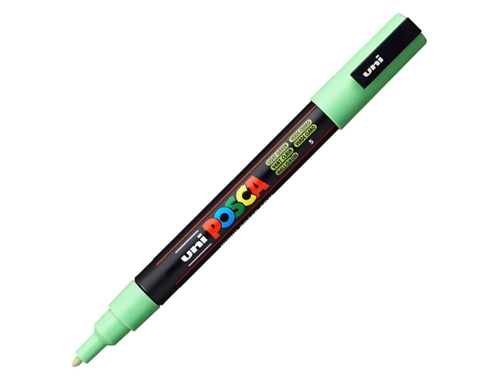ROTULADOR UNI POSCA PC-3M MARCADOR DE PINTURA PUNTA CONICA 0,9-1,3 MM VERDE CLARO