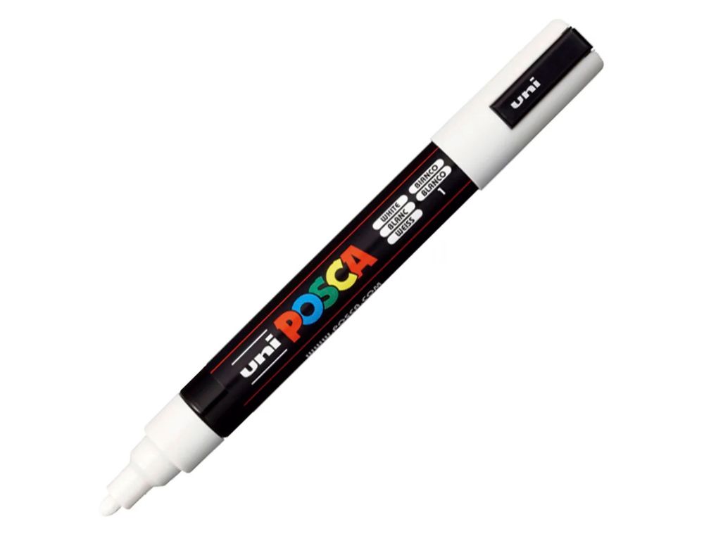 ROTULADOR UNI POSCA PC-5M MARCADOR DE PINTURA PUNTA CONICA 1,8-2,5 MM BLANCO